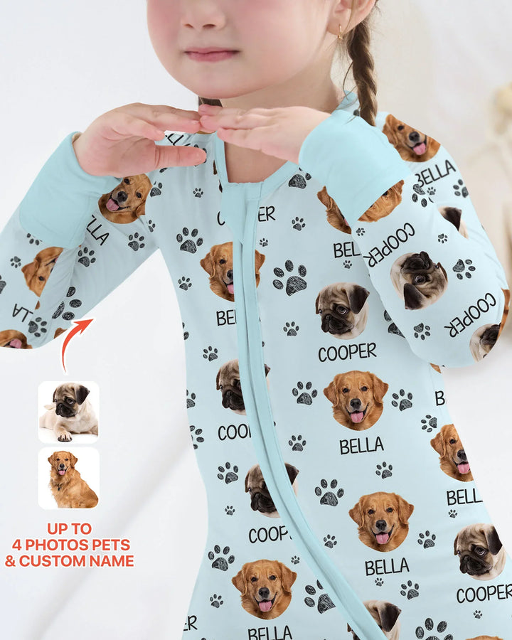 Custom Dog Photo With Paw Bamboo Convertible Zippy
