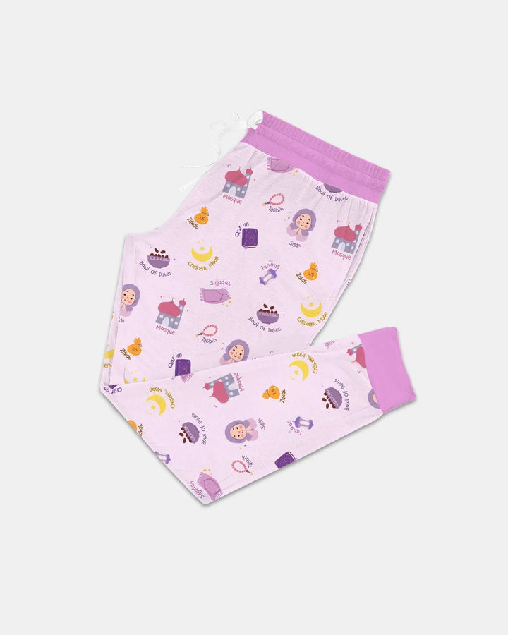 Cute Ramadhan Mubarak Bamboo Women Pajama Set