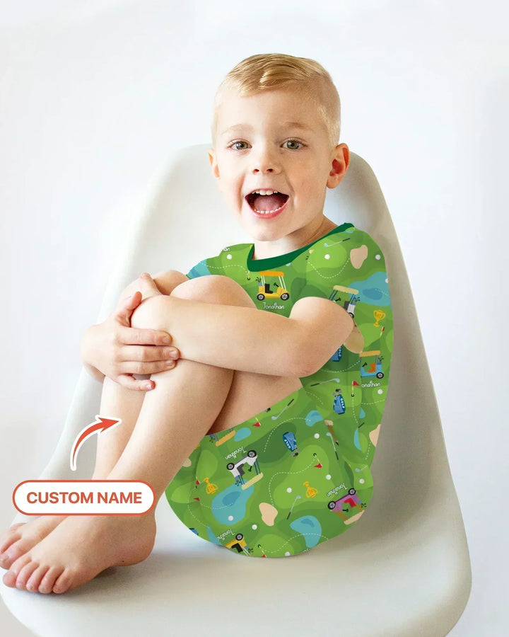 Custom Name Golf Season Family Matching Bamboo Two Piece Short Sleeve Shorts Pajama Set