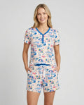 A Day At The Shore Bamboo Women Short Sleeve Short Pajama Set