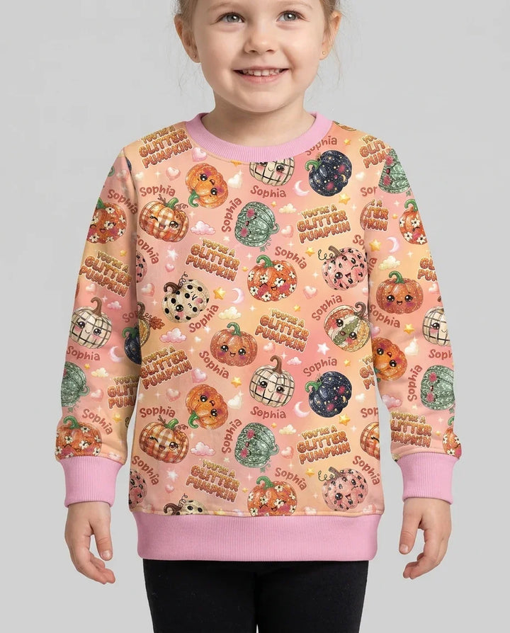 Custom Name You're A Glitter Pumpkin Bamboo Crewneck Sweatshirt