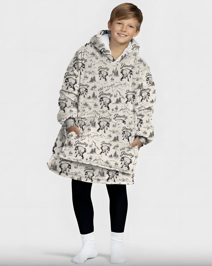 Vintage Jimothy Racoon Family Matching Bamboo Blanket Hoodie