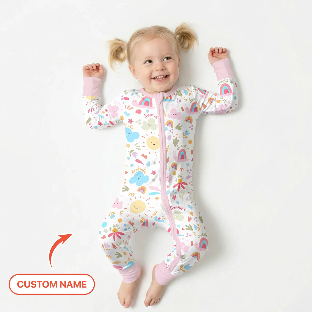 Custom Name Positive Spring Garden Bamboo Convertible Zippy