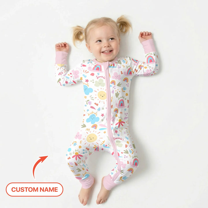 Custom Name Positive Spring Garden Bamboo Convertible Zippy