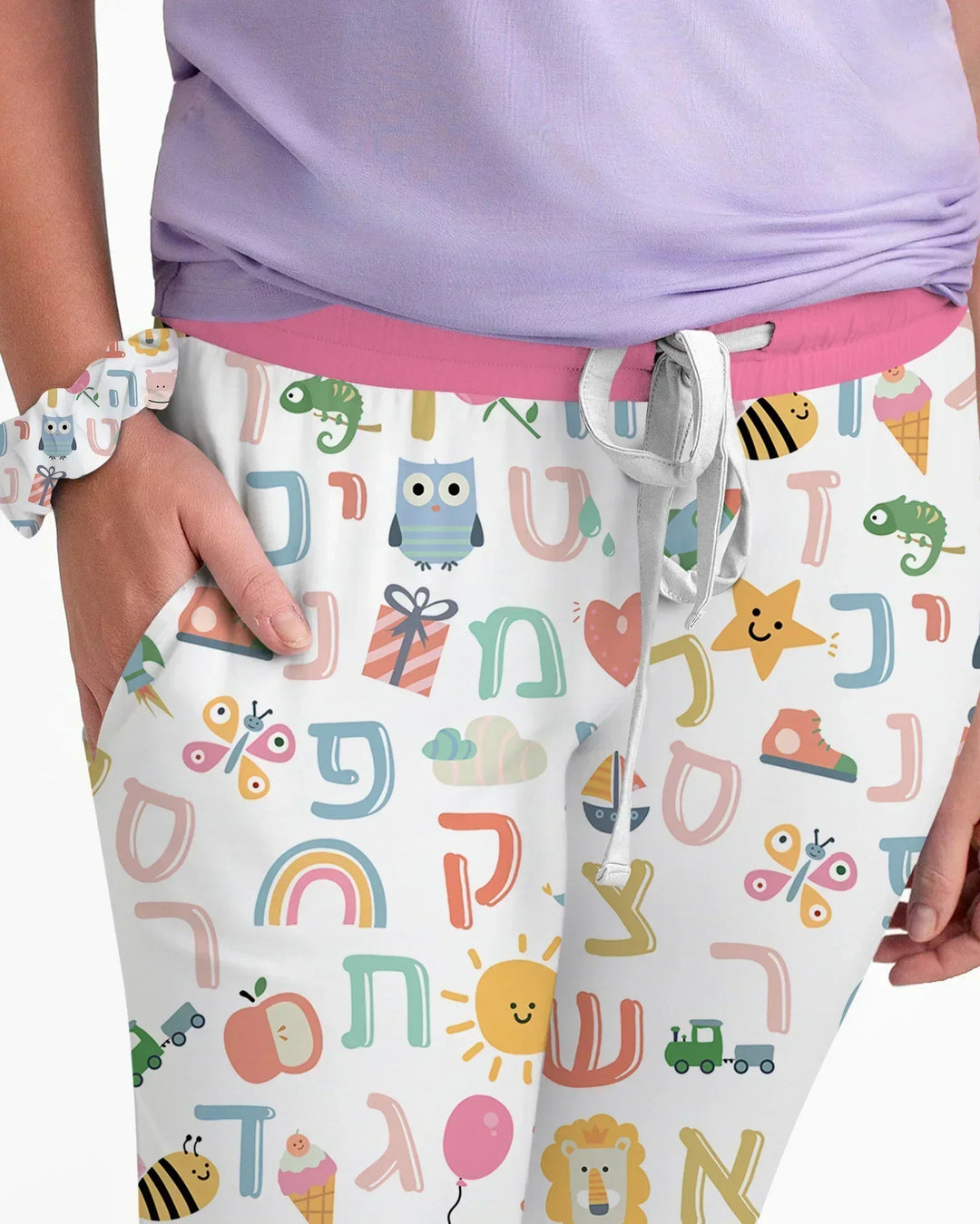 Hebrew Alphabet Bamboo Women Pajama Set