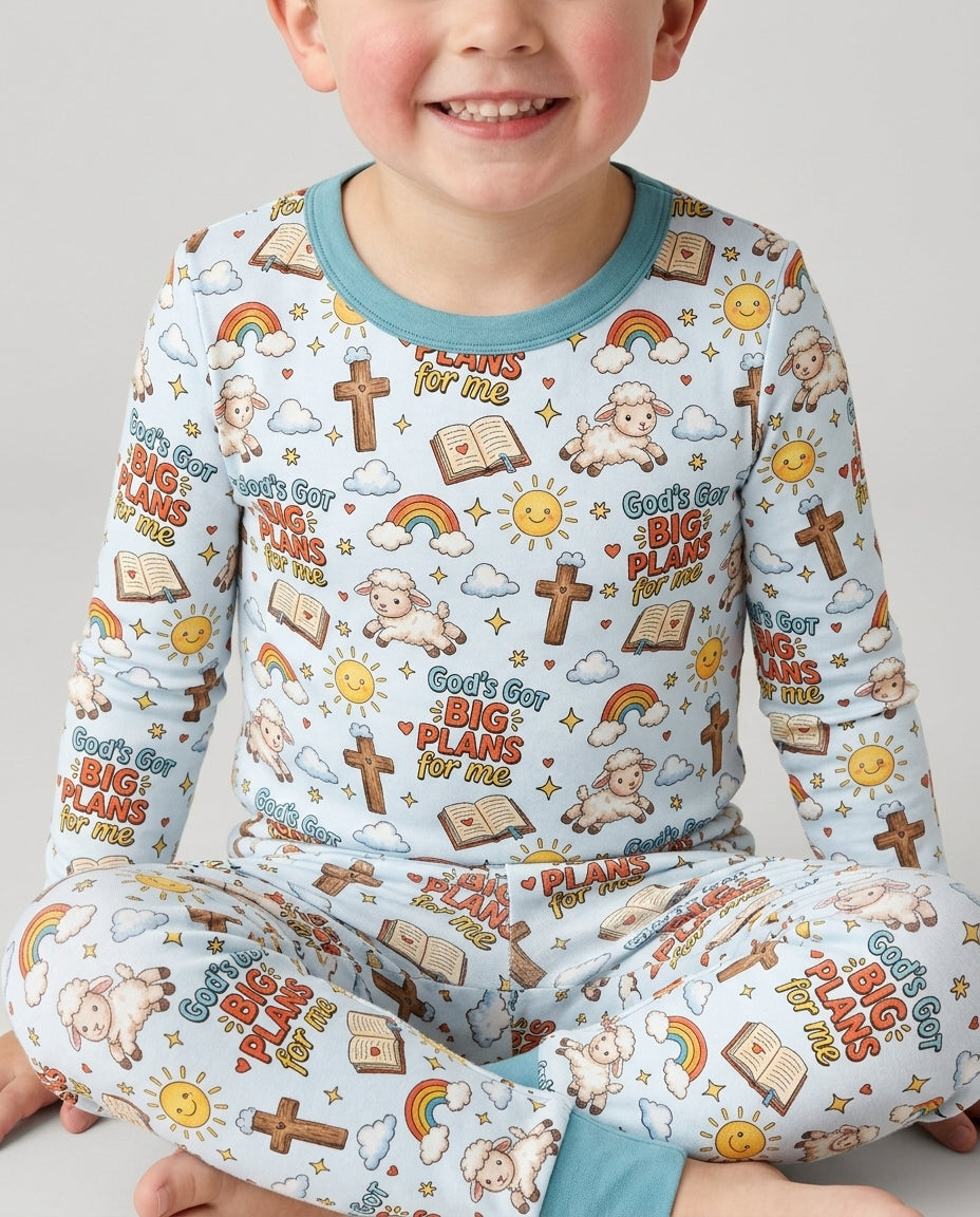 God's Got Big Plans For Me Bamboo Two Piece Long Sleeve Pajama Set