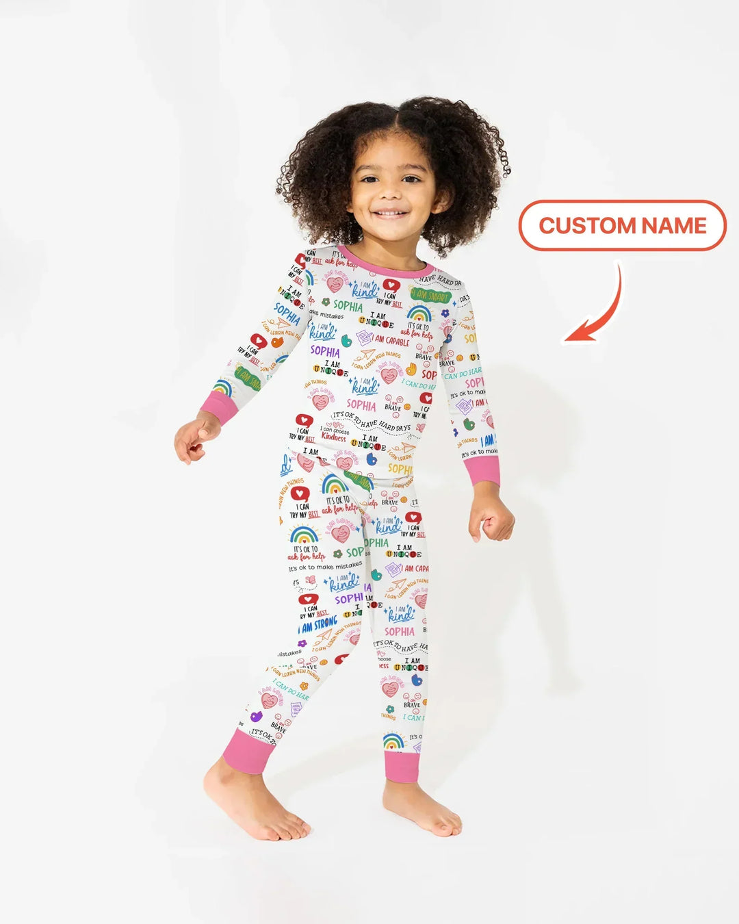 Daily Affirmations Matching Mommy & Baby Bamboo Two Piece Long Sleeve Pajama Set