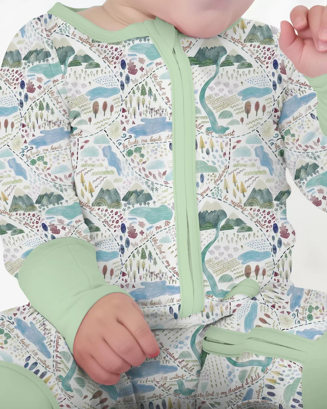 Whimsical Psalms 23 Map Bamboo Convertible Zippy