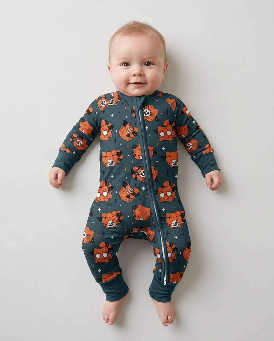 Batty Pumpkin Cats Bamboo Convertible Zippy
