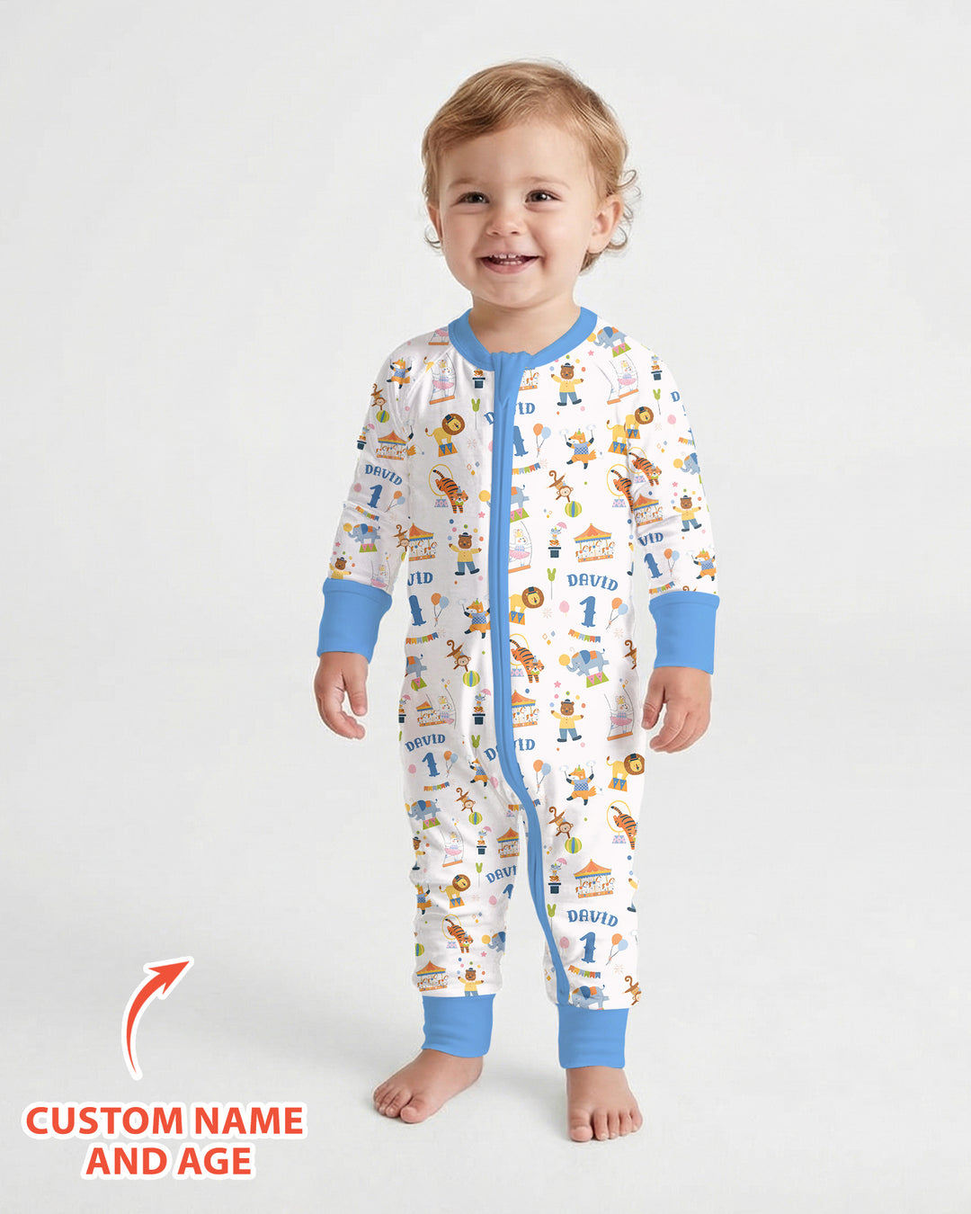 Custom Name Birthday Circus Bamboo Convertible Zippy