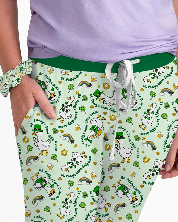 St. Patrick's Day Silly Goose Bamboo Women Pajama Set