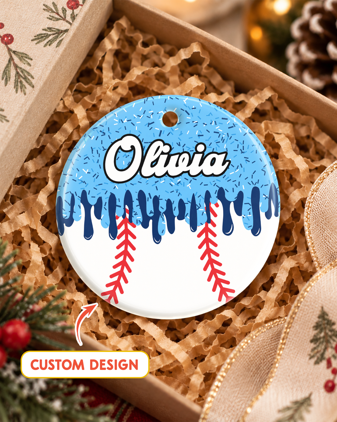 Icecream Drip Scale Ceramic Ornament