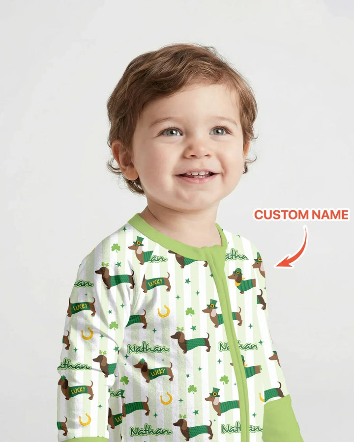 Lucky Dachshunds St. Patrick's Day Family Matching Bamboo Convertible Zippy