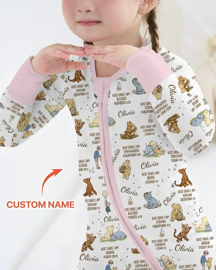 Custom Name God Says I Am Classic Bear Bamboo Convertible Zippy