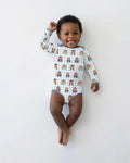 Patriotic 4th of July Highland Cow Bamboo Bodysuit
