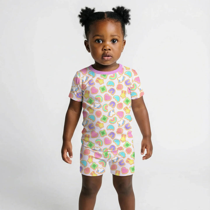 Lucky Marshmallow Cookies Bamboo Two Piece Short Sleeve Shorts Pajama Set