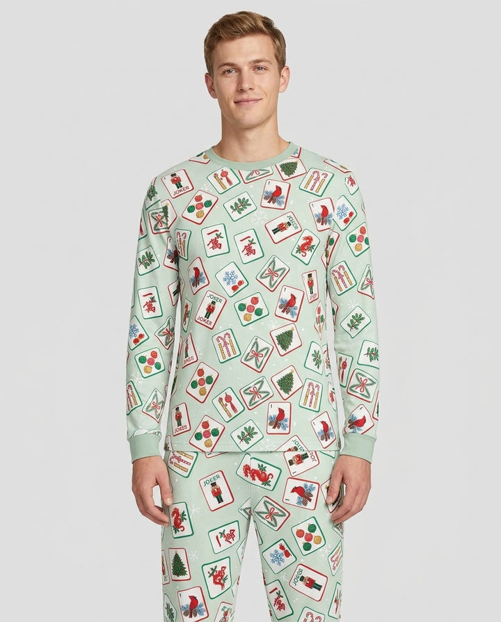 Christmas Mahjong  Bamboo Men's Pajama Set