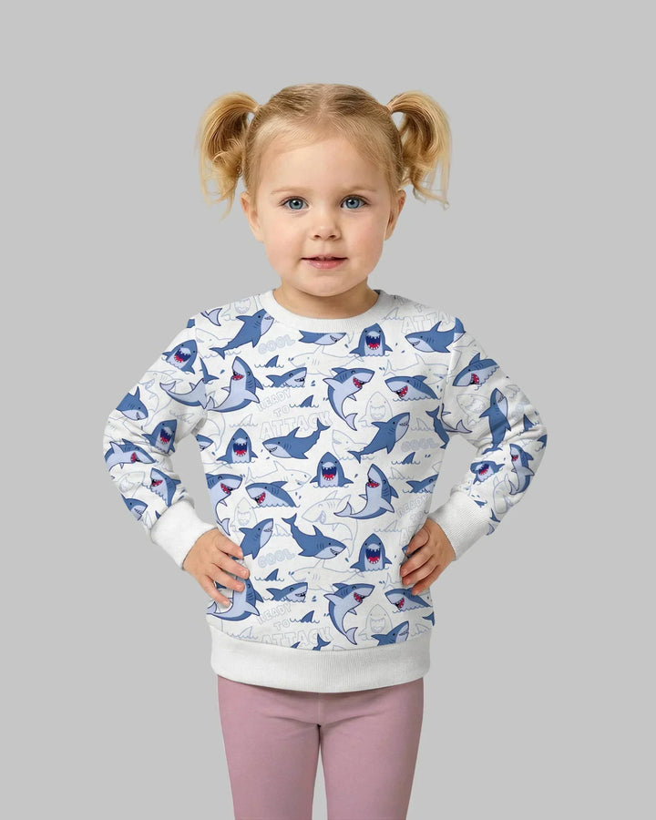 Big Sharks Attack Bamboo Crewneck Sweatshirt
