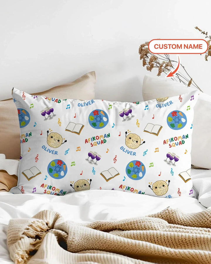 Custom Name Passover Afikoman Squad Bamboo Pillow Case