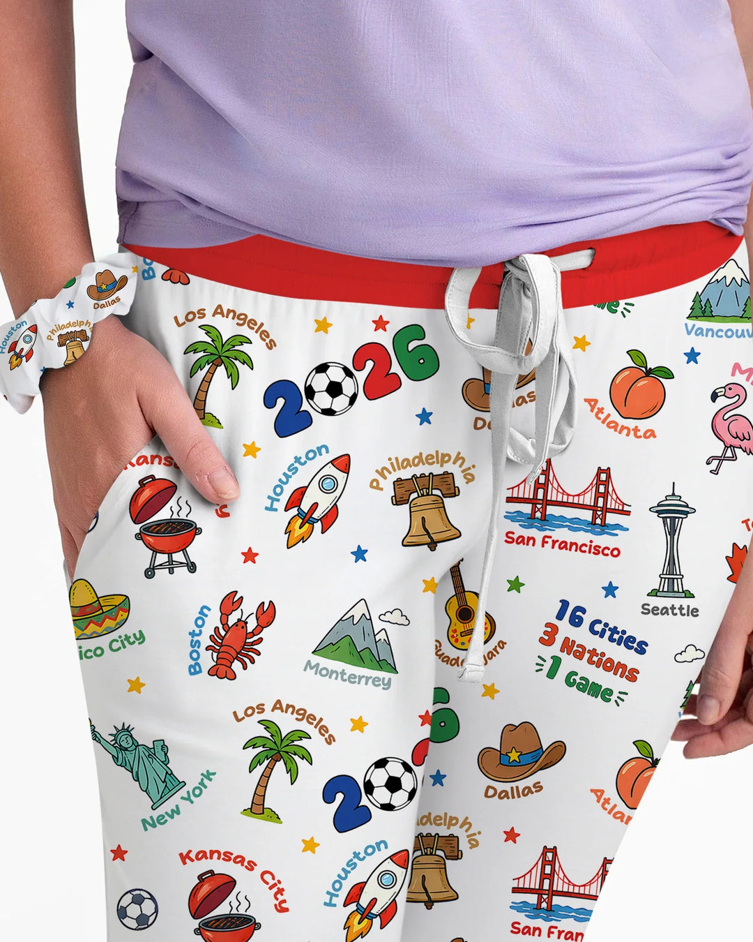 Soccer Cup Host Cities 2026 Bamboo Women Pajama Set