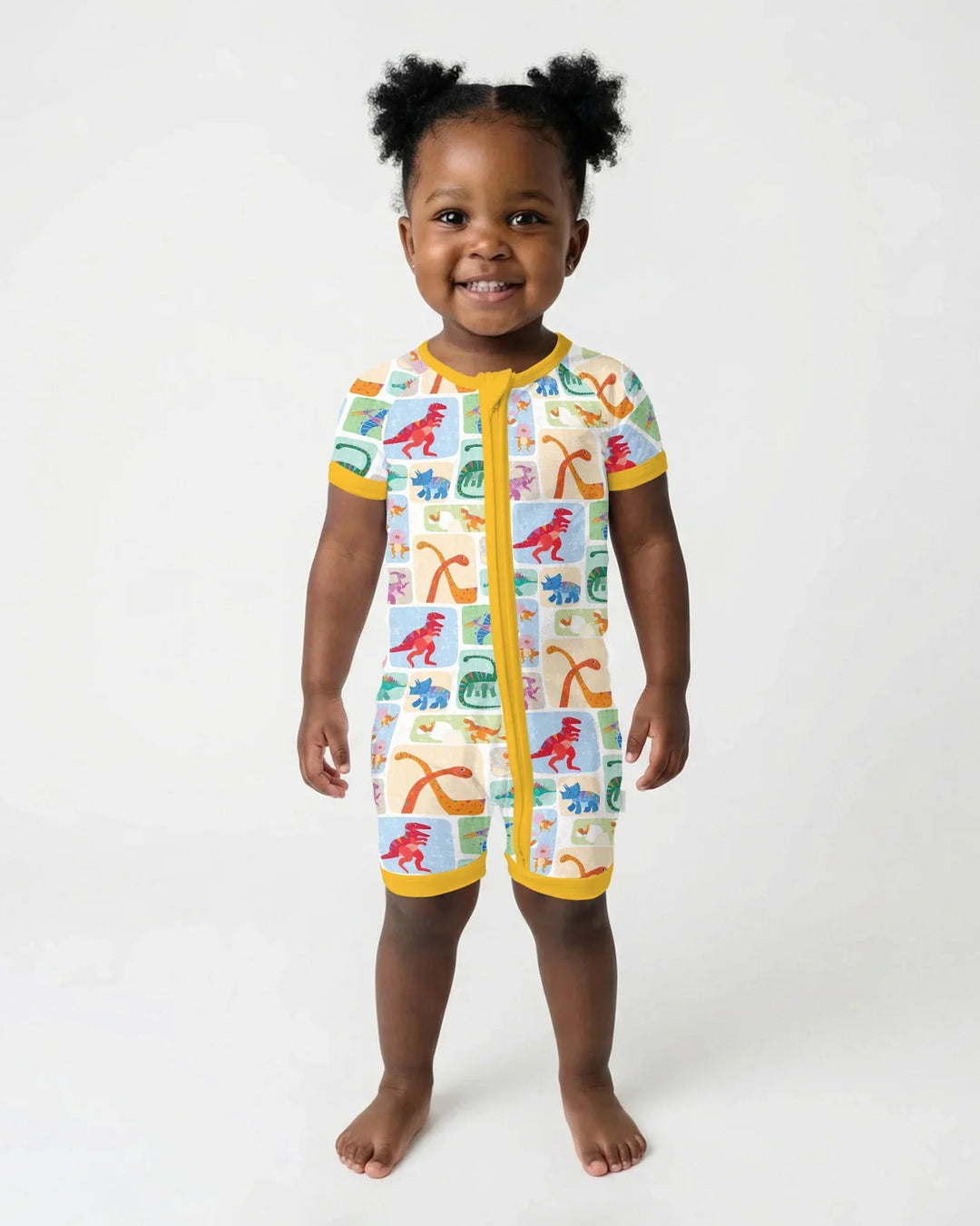Rainbow Dino Friends Family Matching Bamboo Shorty Zippy