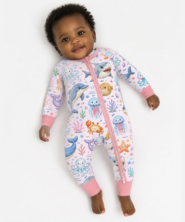 Cute Ocean Animals Bamboo Convertible Zippy