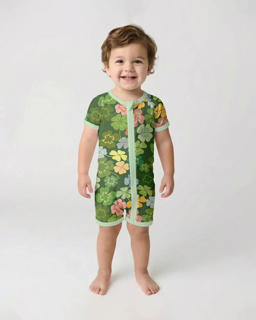 Lucky 4 Leaf Clover Bamboo Shorty Zippy
