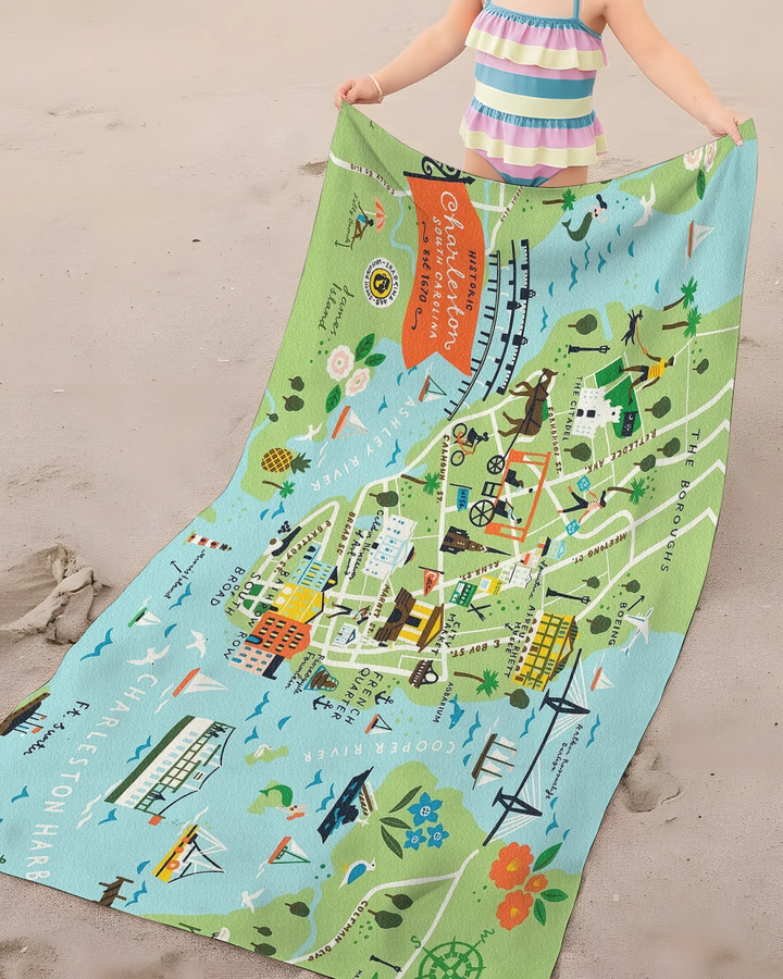 Charleston Beach Bamboo Beach Towel