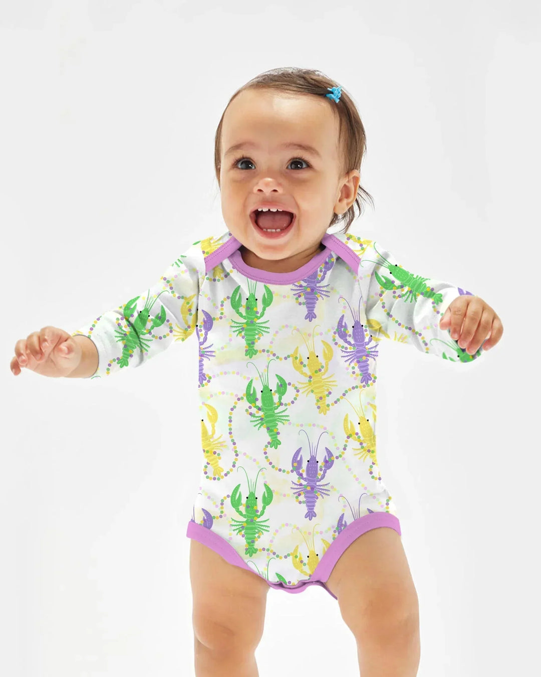 Mardi Gras Crawfish Family Matching Bamboo Bodysuit