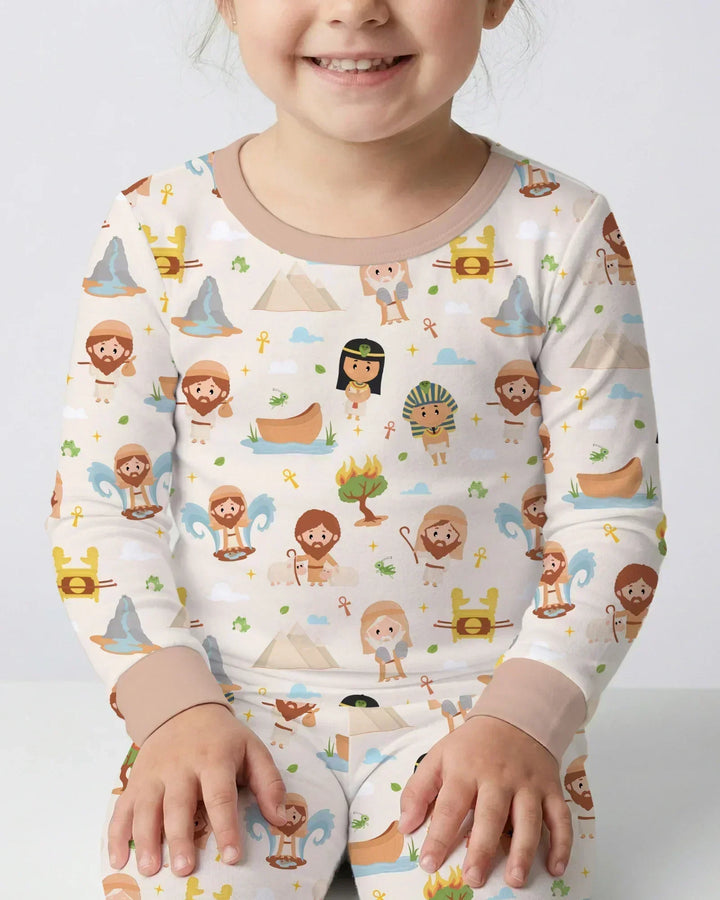 Moses Story Bamboo Two Piece Long Sleeve Pajama Set