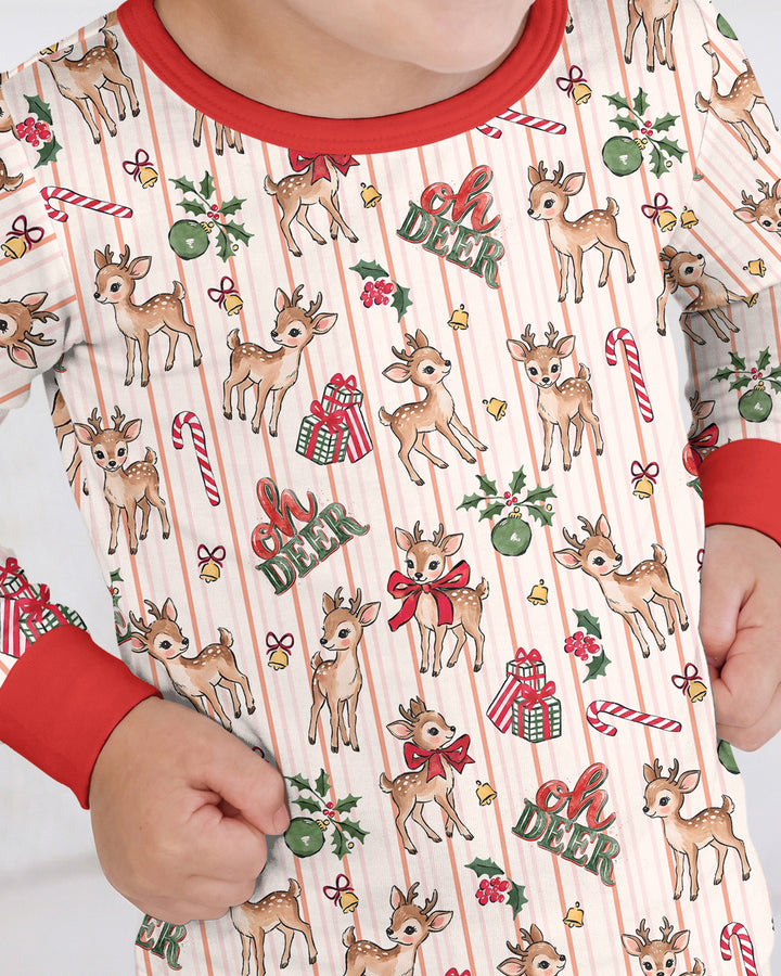 Oh Deer Mommy & Me Matching Bamboo Two Piece Long Sleeve Pajama Set