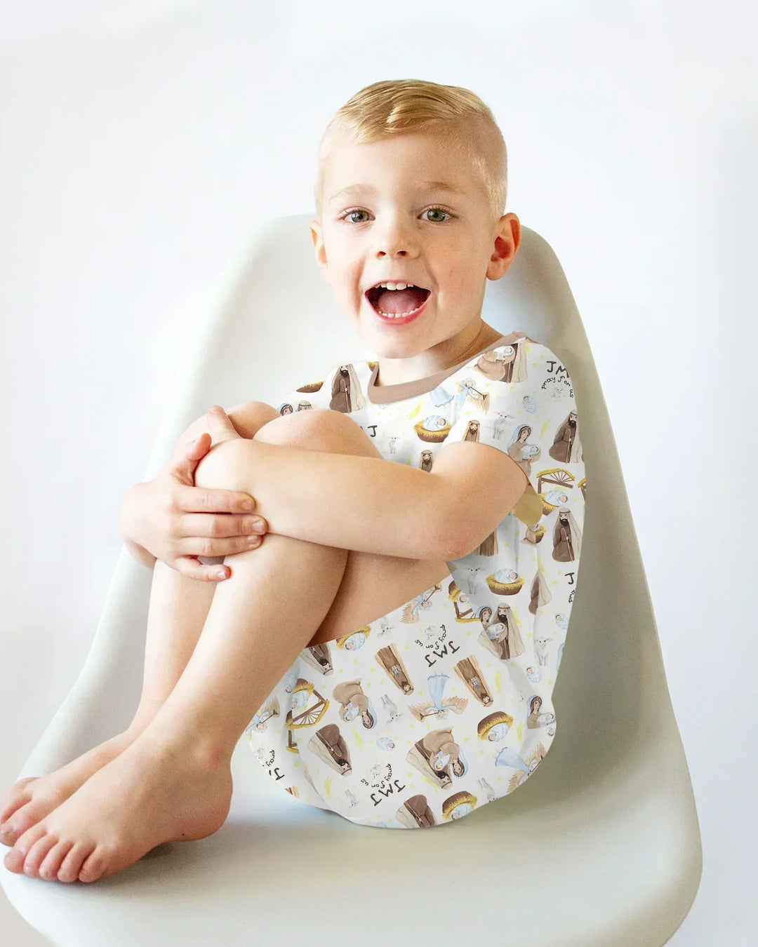 Holy Family Bamboo Two Piece Short Sleeve Shorts Pajama Set