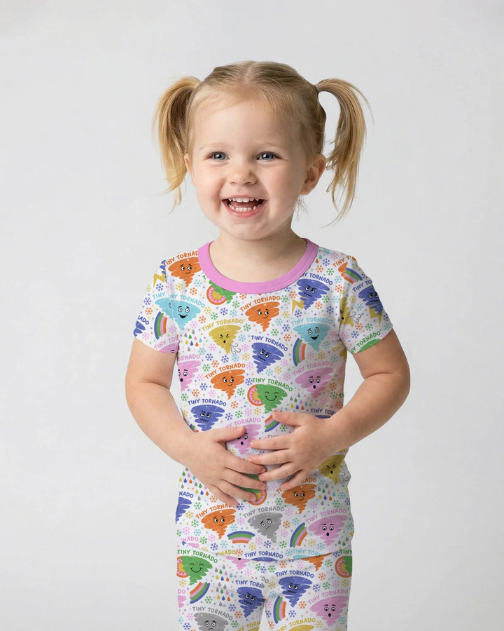 Tornado Family Matching Bamboo Two Piece Short Sleeve Pajama Set