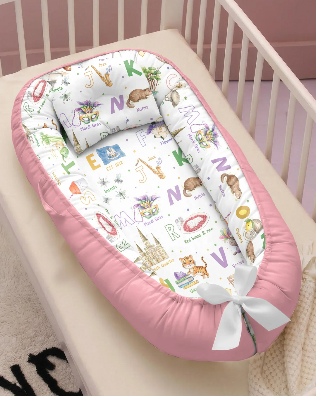 Alphabet of Lousiana Bamboo Baby Nest Bed