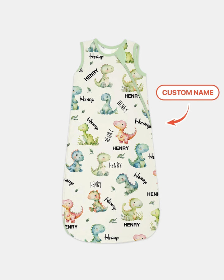 Dinosaur Custom Name Bamboo Sleep Bag