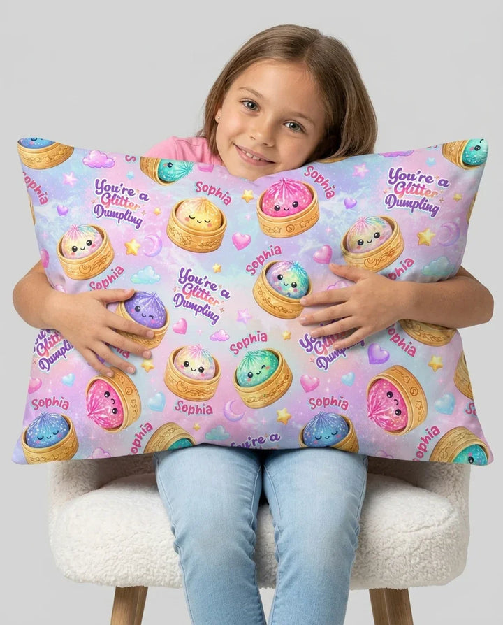 Custom Name You're A Glitter Dumpling Bamboo Pillow Case