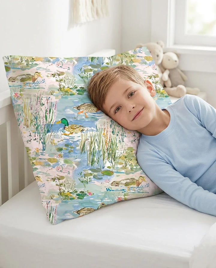Watercolor Mallard Duck Bamboo Pillow Case