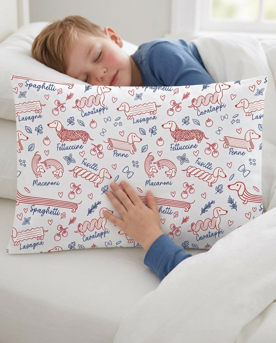 Funny Dachshund Pasta Pups Bamboo Pillow Case