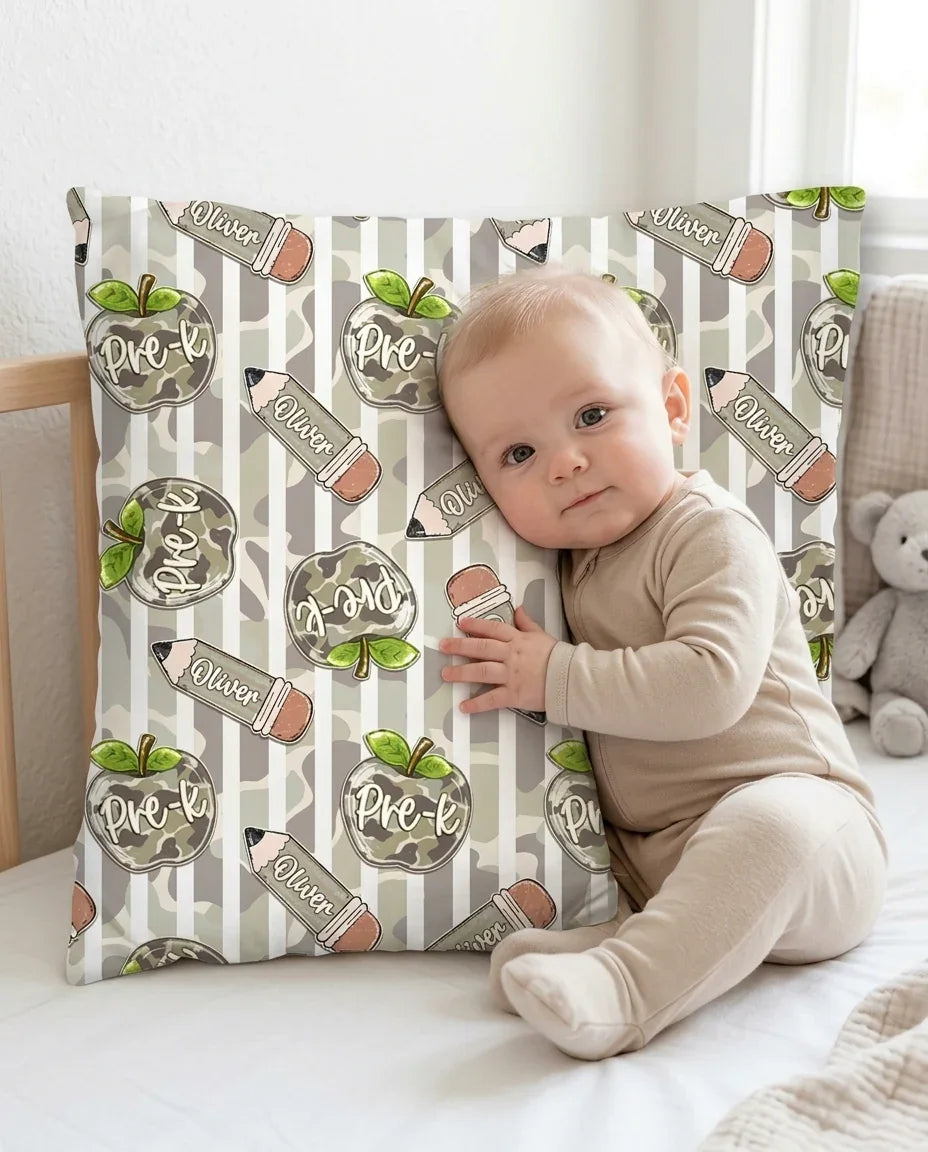 Custom Name Camo Apple Days Bamboo Pillow Case