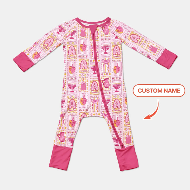 Custom Name Hanukkah Wonderland Bamboo Convertible Zippy