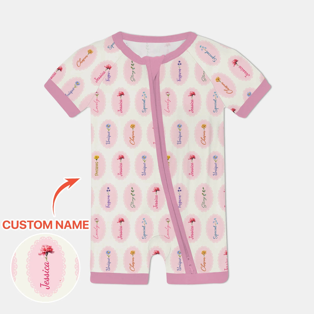God Says I Am Birthmonth Flowers Custom Name Bamboo Shorty Zippy