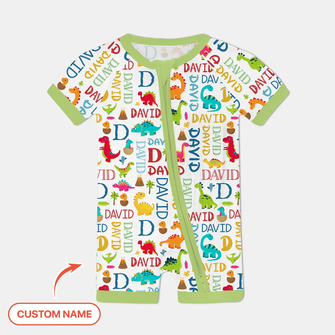 Personalized Fantasy Dinosaur Word Bamboo Shorty Zippy
