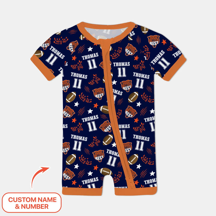 Custom Name Football Good Better Best Bamboo Shorty Zippy