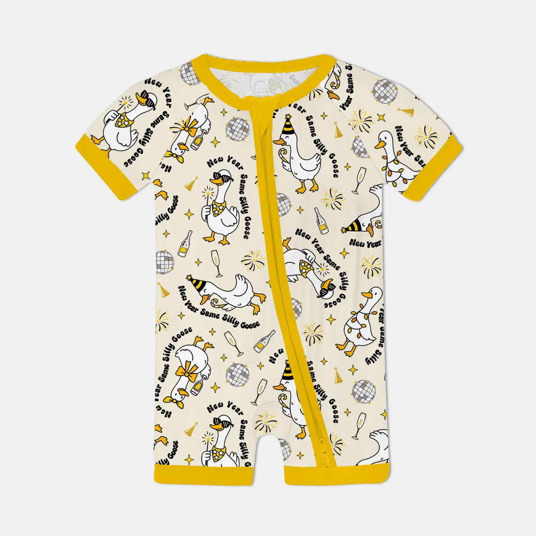 New Year Silly Goose Bamboo Shorty Zippy