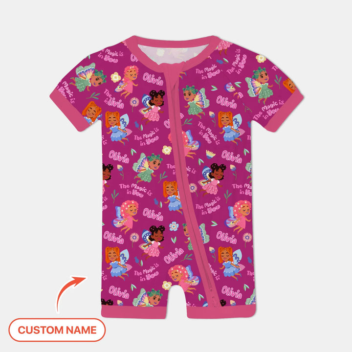 Custom Name Little Garden Fairy Bamboo Shorty Zippy