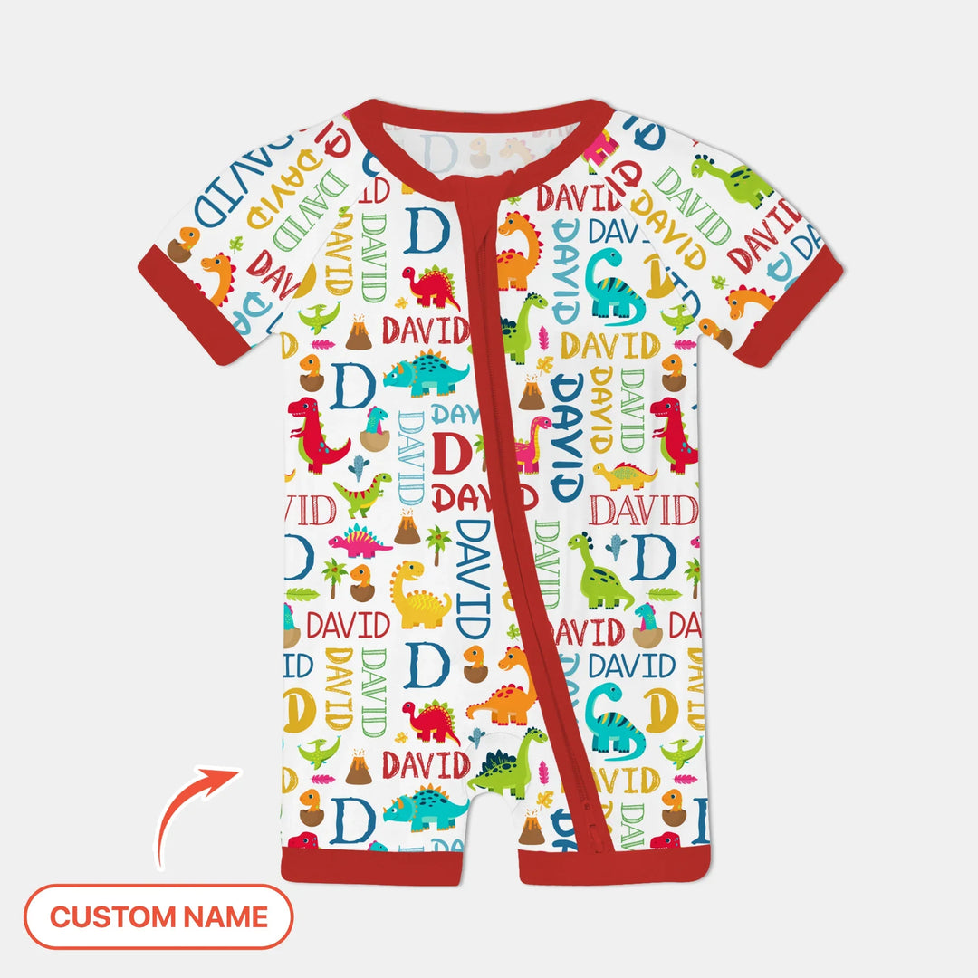 Personalized Fantasy Dinosaur Word Bamboo Shorty Zippy
