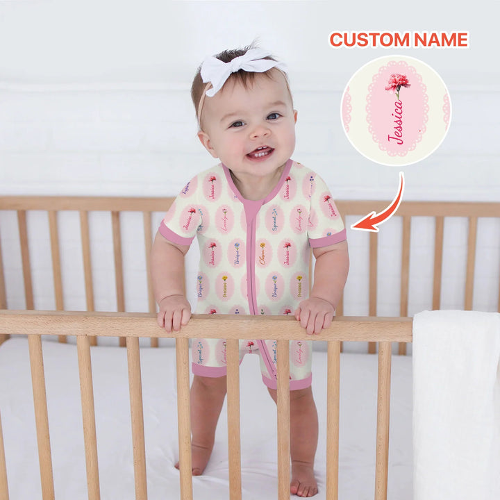 God Says I Am Birthmonth Flowers Custom Name Bamboo Shorty Zippy