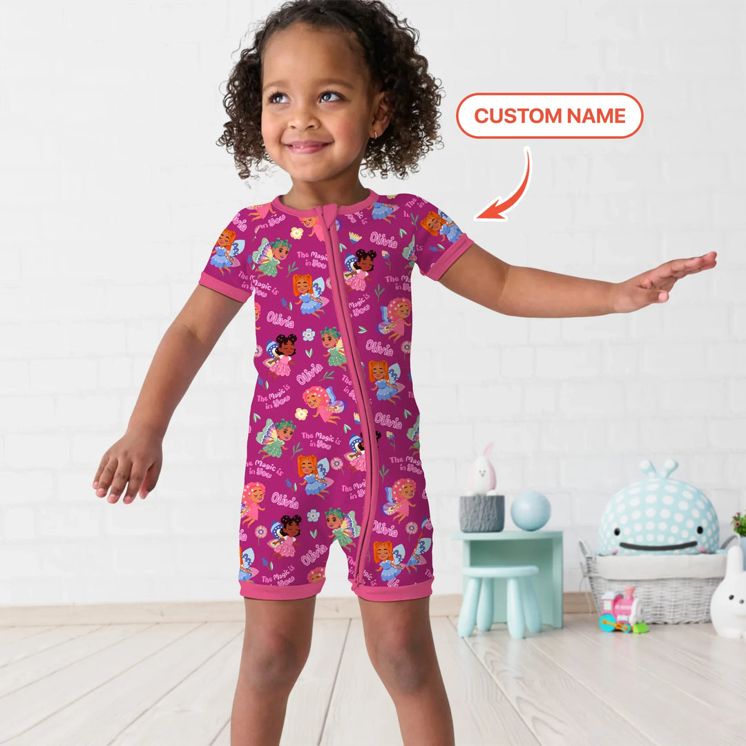 Custom Name Little Garden Fairy Bamboo Shorty Zippy