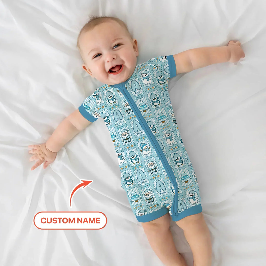 Custom Name Winter Wonderland Bamboo Shorty Zippy