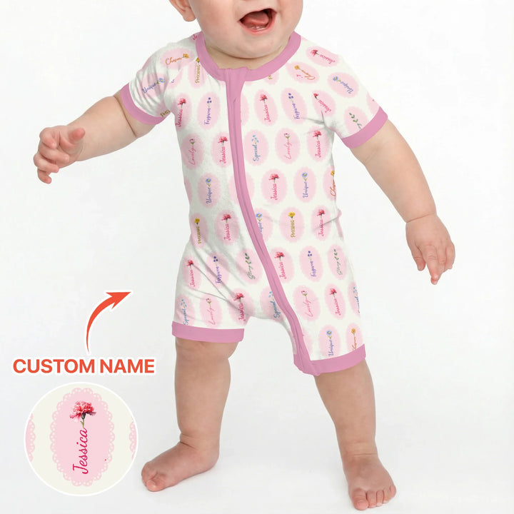God Says I Am Birthmonth Flowers Custom Name Bamboo Shorty Zippy